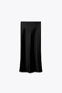 SATIN MIDI SKIRT