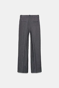 HERRINGBONE STRAIGHT LEG PANTS