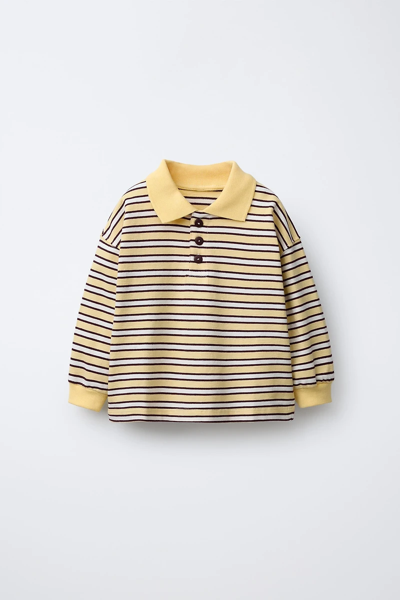 STRIPED POLO SWEATSHIRT