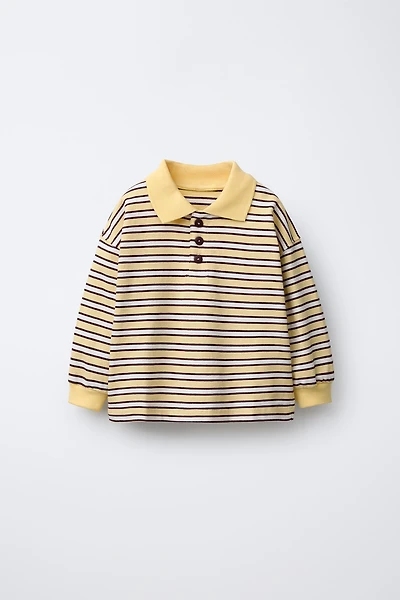 STRIPED POLO SWEATSHIRT