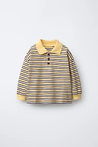 STRIPED POLO SWEATSHIRT
