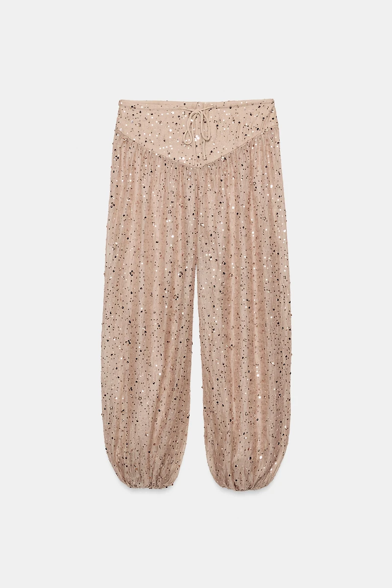 PANTALON BOUFFANT À PAILLETTES