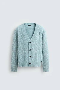 DISTRESSED TWISTED YARN CARDIGAN