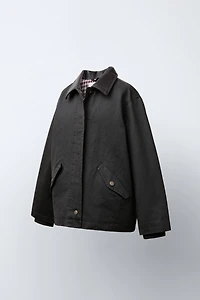 WAXED JACKET WITH FAUX FUR COLLAR