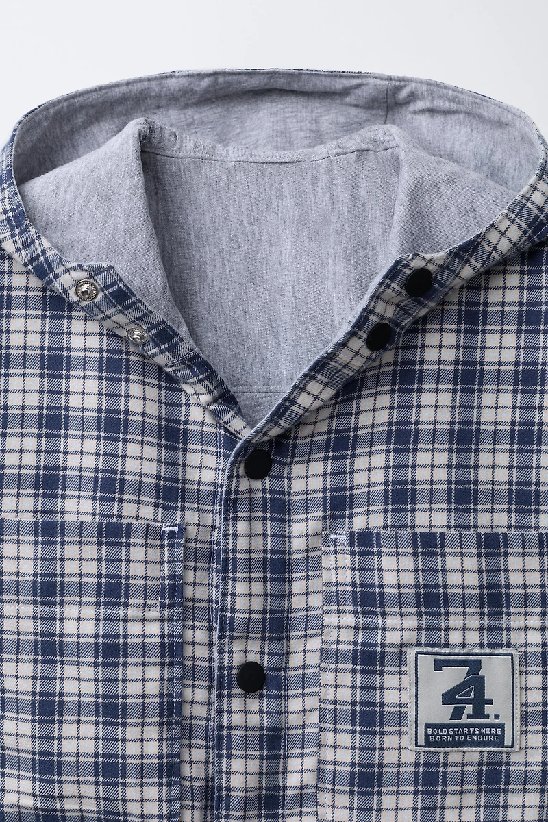 PLAID HOODIE OVERSHIRT