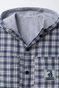 PLAID HOODIE OVERSHIRT