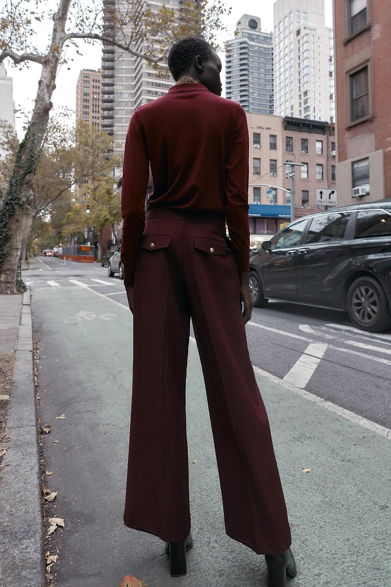 HIGH-WAISTED WIDE-LEG PANTS