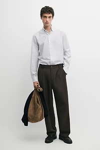 Regular fit striped cotton Oxford shirt