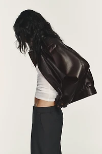 LOW-RISE PINSTRIPE PANTS