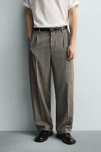 PLAID RELAXED FIT PANTS