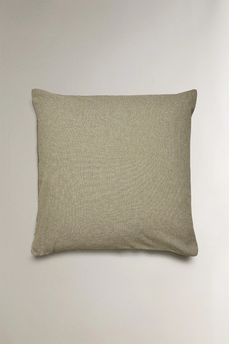 TAIE D’OREILLER FIL TEINT CARREAUX NOËL