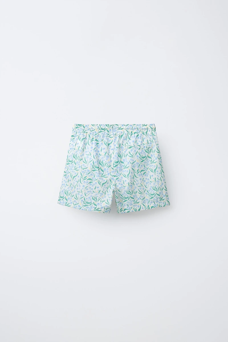 6-14 YEARS/ LEAF PRINT SWIM SHORTS