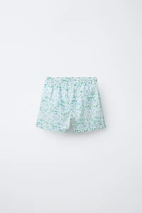 6-14 YEARS/ LEAF PRINT SWIM SHORTS