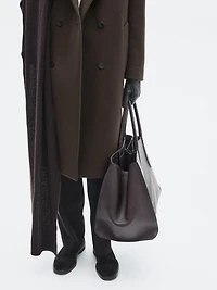 Long double-breasted wool blend coat - LIMITED