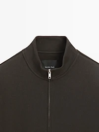 Veste zippée en maille de coton mélangé
