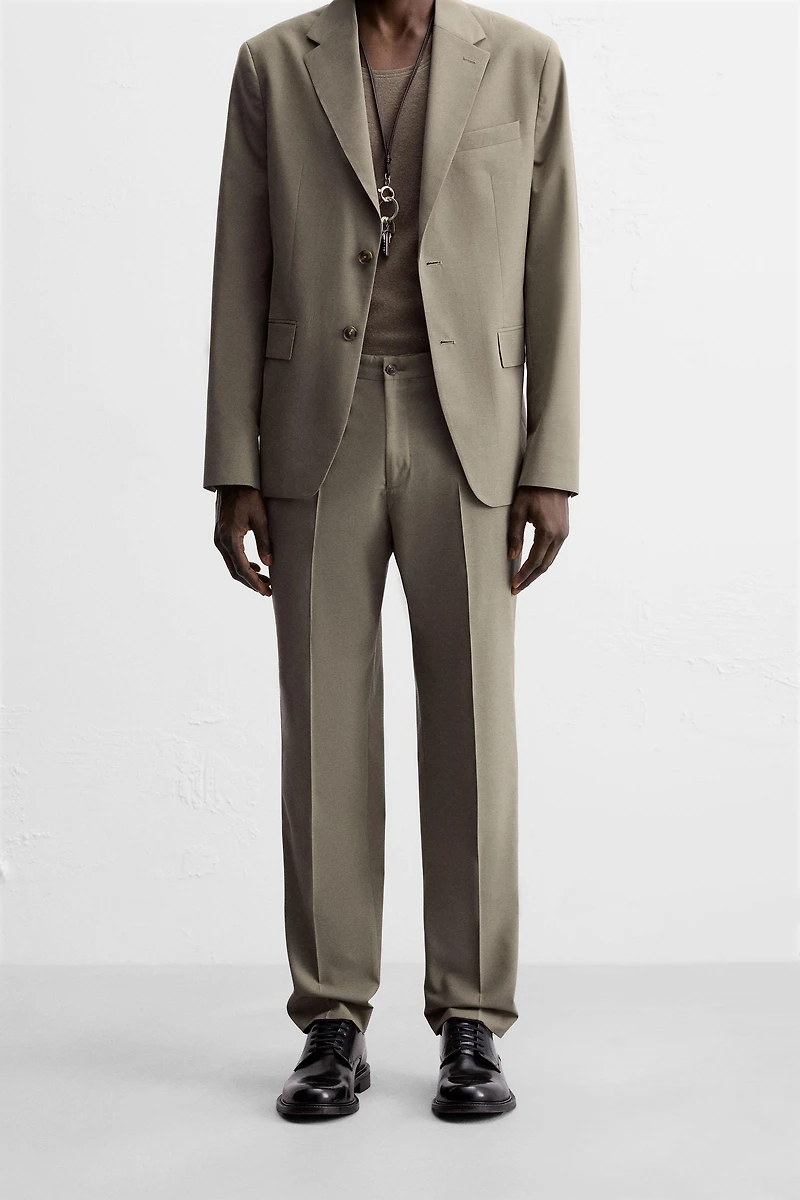 TEXTURED SUIT PANTS