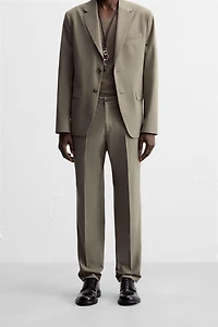 TEXTURED SUIT PANTS