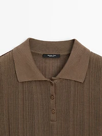 Polo côtelé 100 % coton