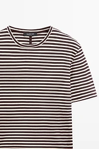 100% cotton striped short sleeve T-shirt