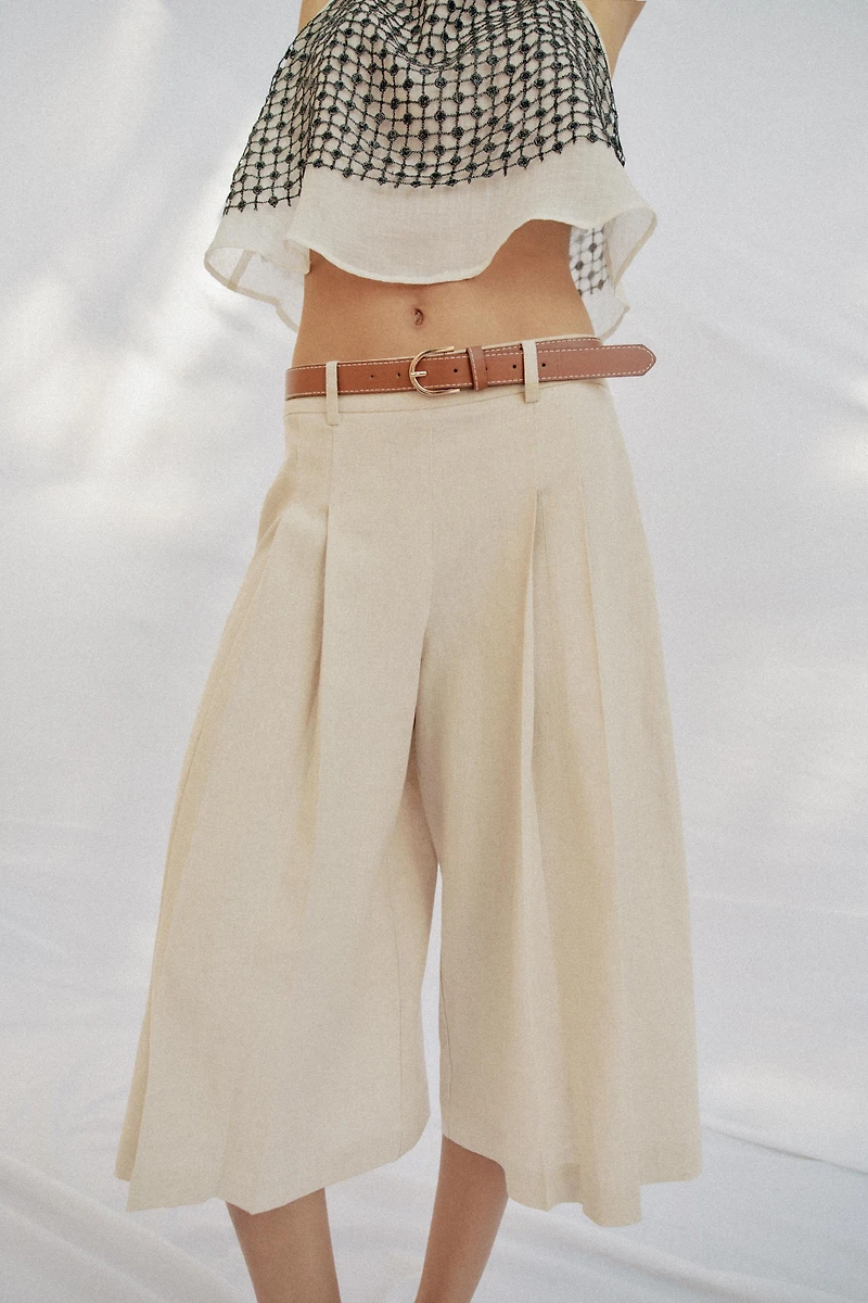 LONG BELTED SHORTS