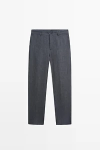 100% linen striped pants