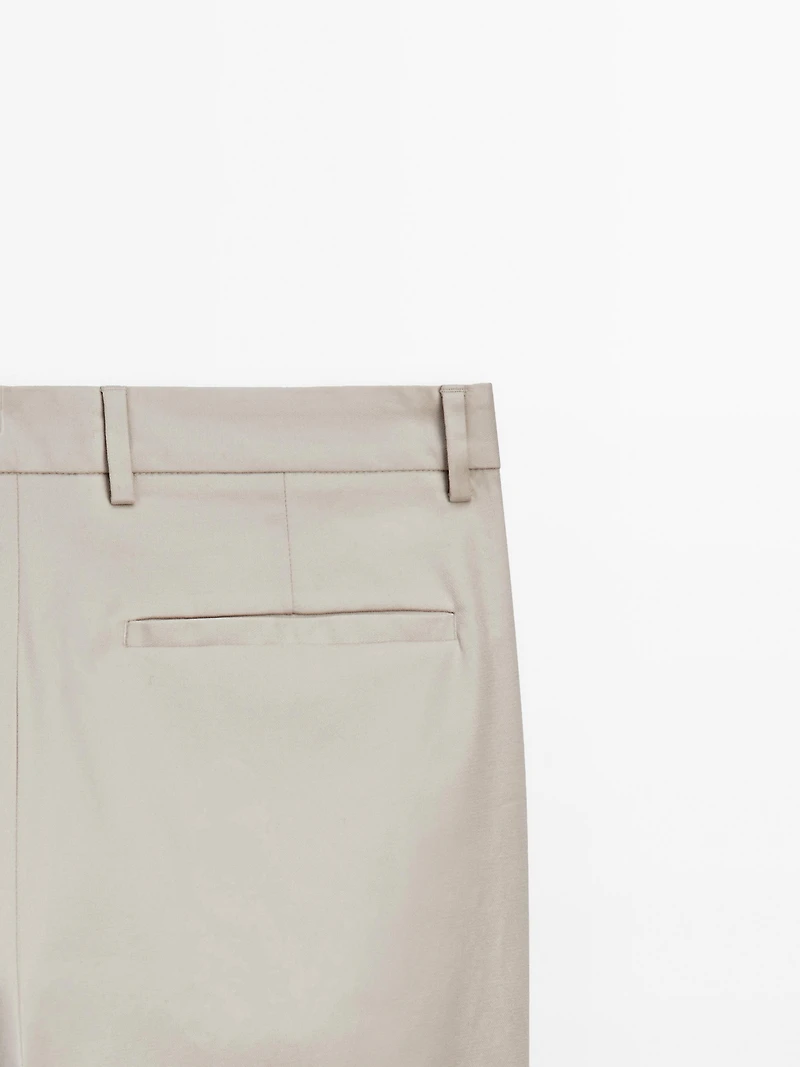 Slim fit textured trousers