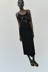 COMBINATION KNIT FLORAL DRESS