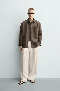 CHEMISE EN CUIR À POCHE