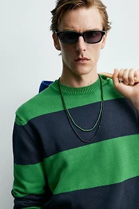 AARON LEVINE X ZARA STRIPED JACQUARD JUMPER
