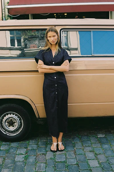 Z1975 DENIM MIDI DRESS