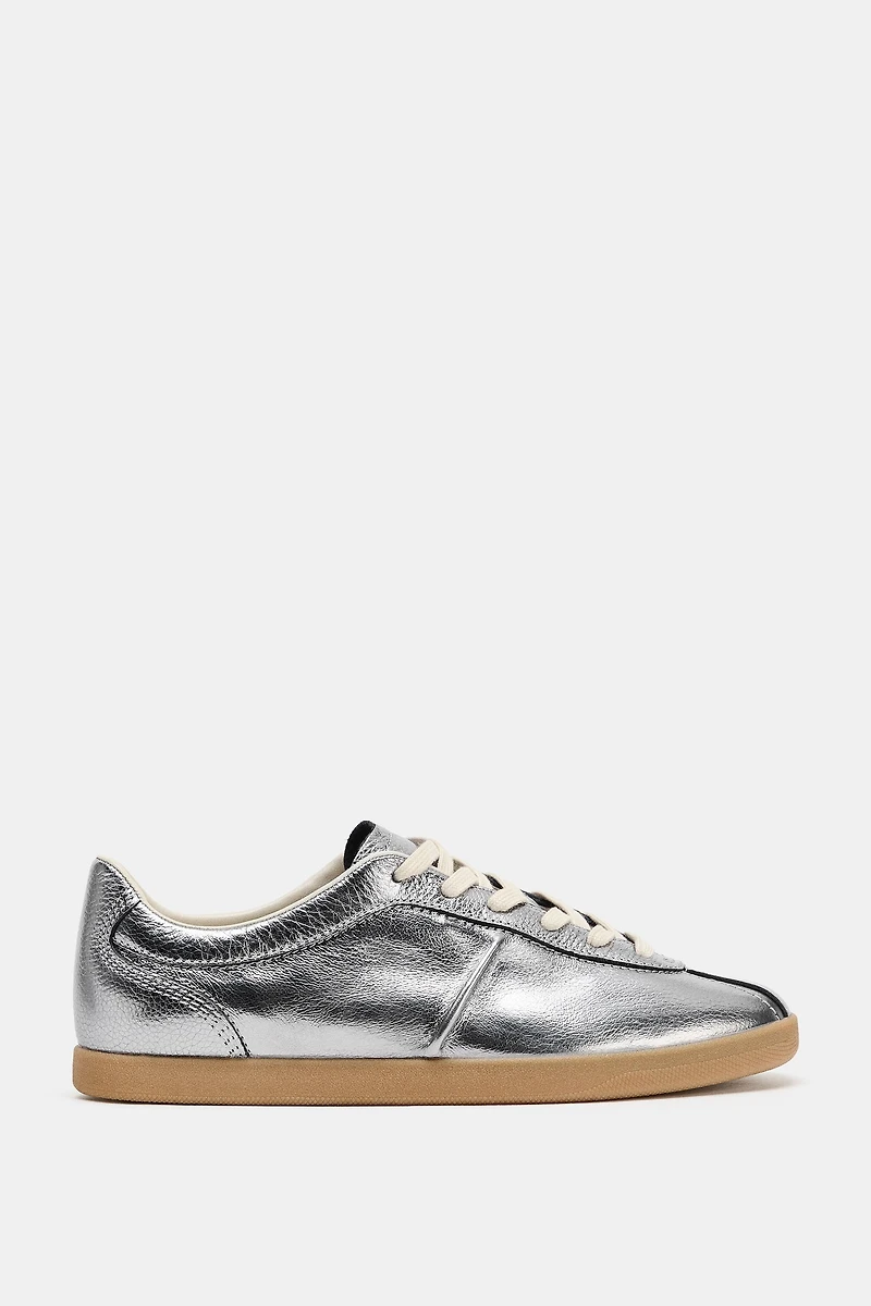 METALLIC LEATHER SNEAKERS