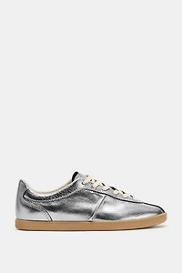 METALLIC LEATHER SNEAKERS