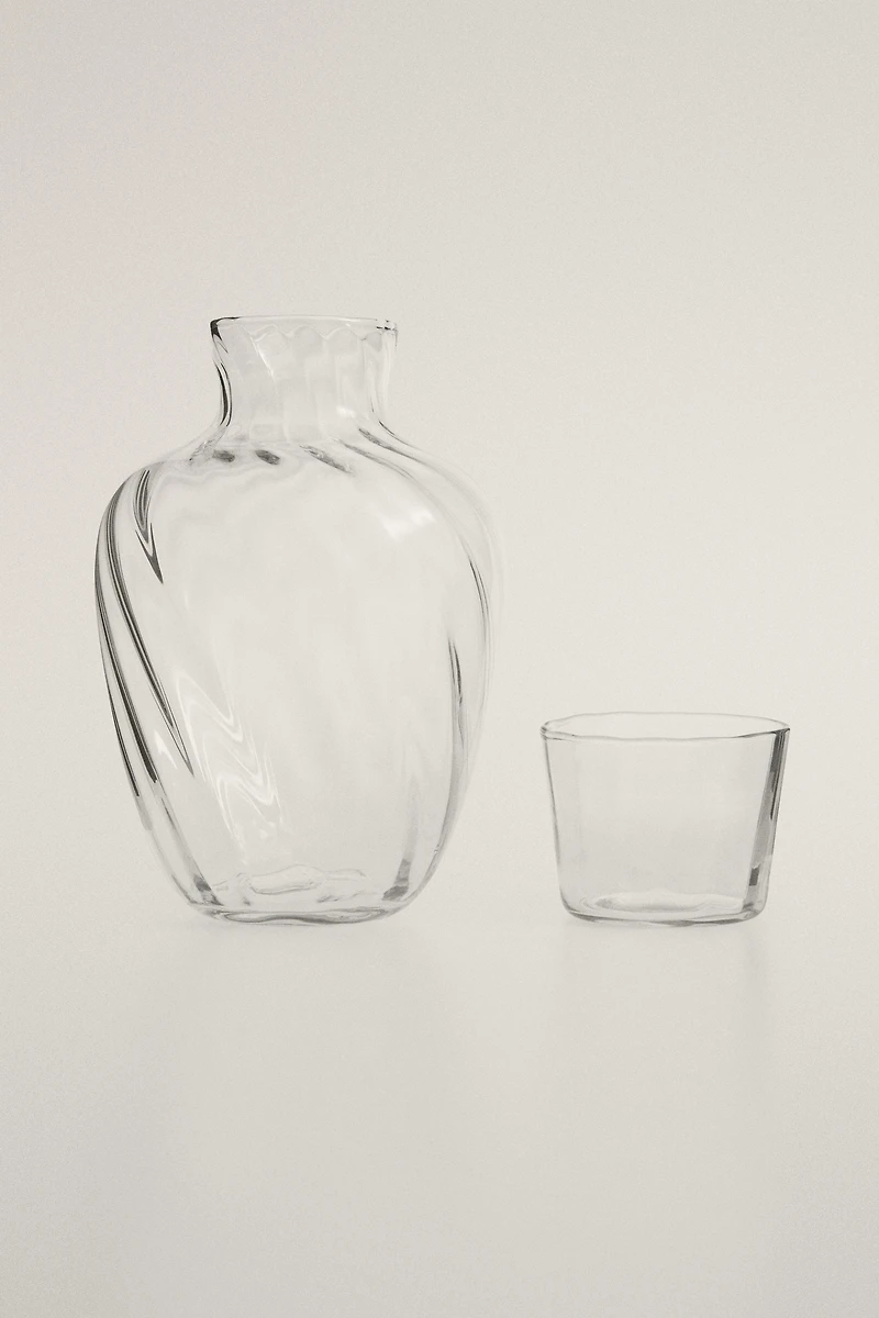 STRIPED BOTTLE AND TUMBLER SET (SET OF 2)