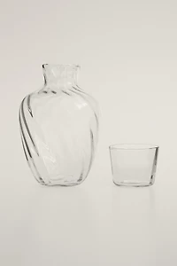 STRIPED BOTTLE AND TUMBLER SET (SET OF 2)