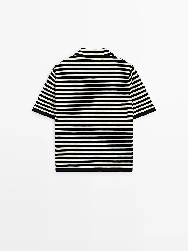 Knit polo shirt with pocket detail
