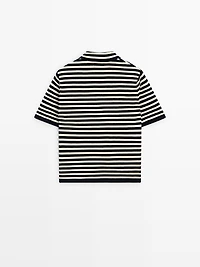 Knit polo shirt with pocket detail