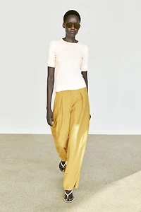 Pantalon large fluide en lin mélangé