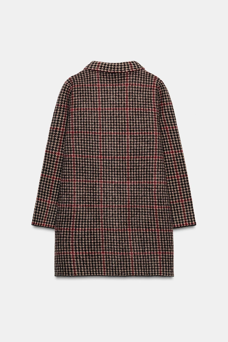 100% WOOL HOUNDSTOOTH COAT