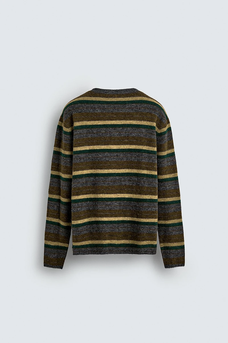 STRIPED JACQUARD CARDIGAN