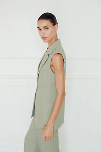 LINEN LONG VEST
