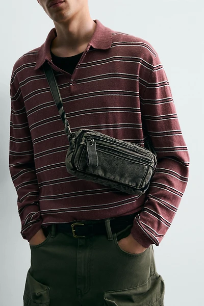 WASHED EFFECT DENIM CROSSBODY BAG