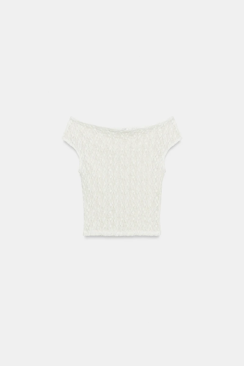 BOAT NECK LACE TOP