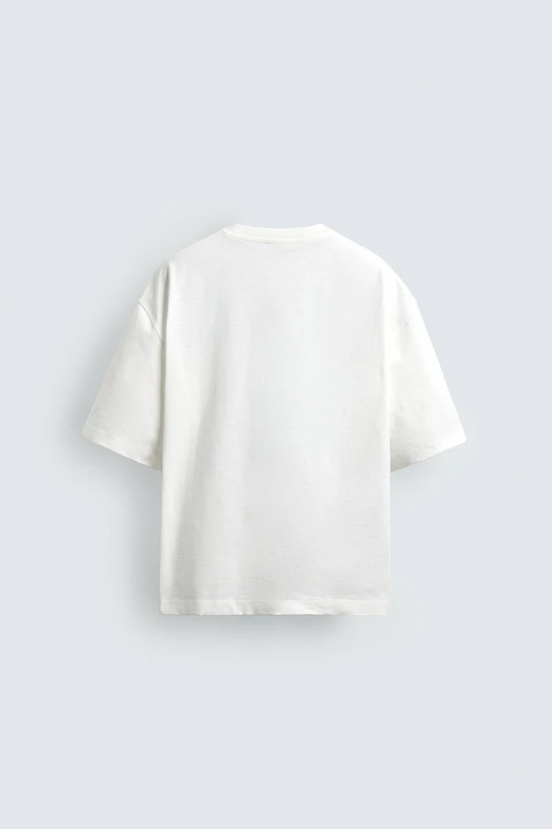 WASHED SLUB TEXTURED T-SHIRT