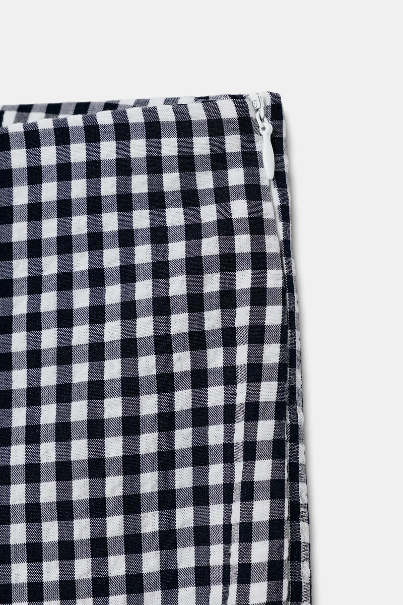 PANTALON CAPRI À CARREAUX VICHY