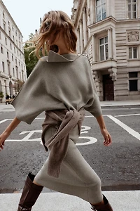 KNIT MIDI SKIRT