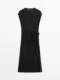 Long flowing printed dress with knot detail