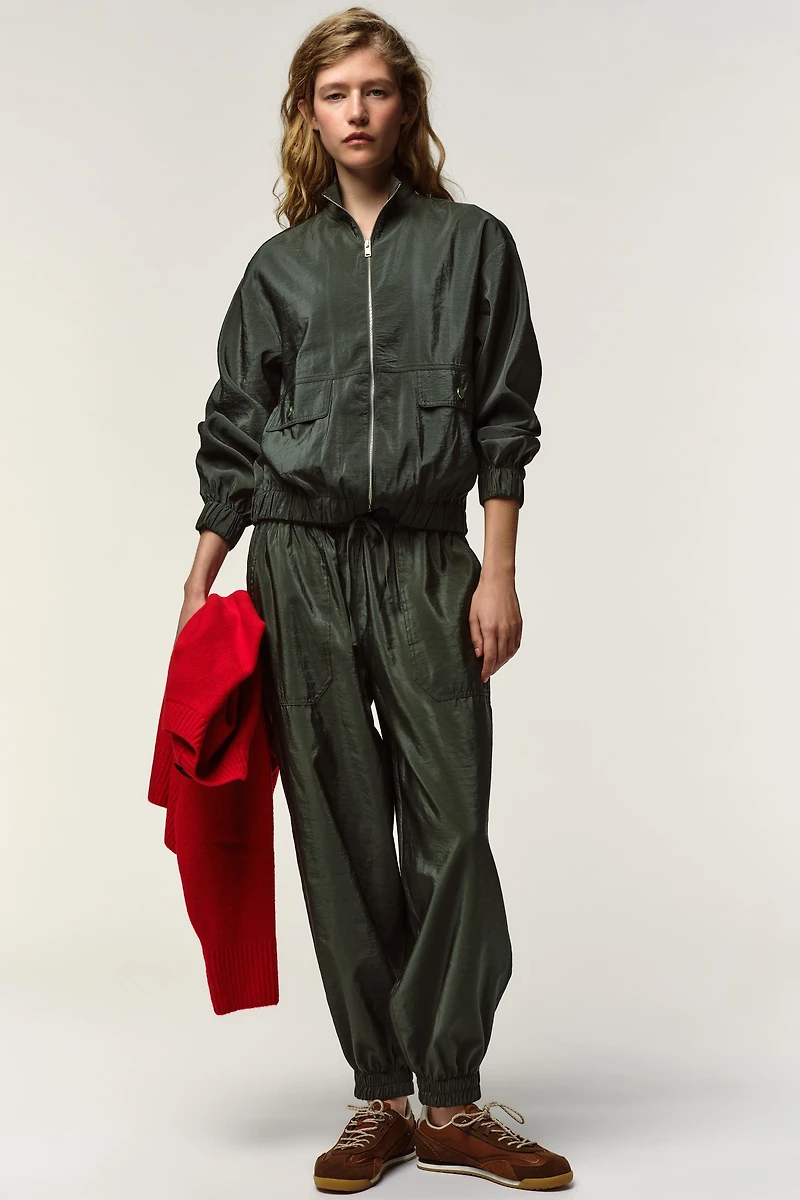 BLOUSON BOMBER À COL MONTANT