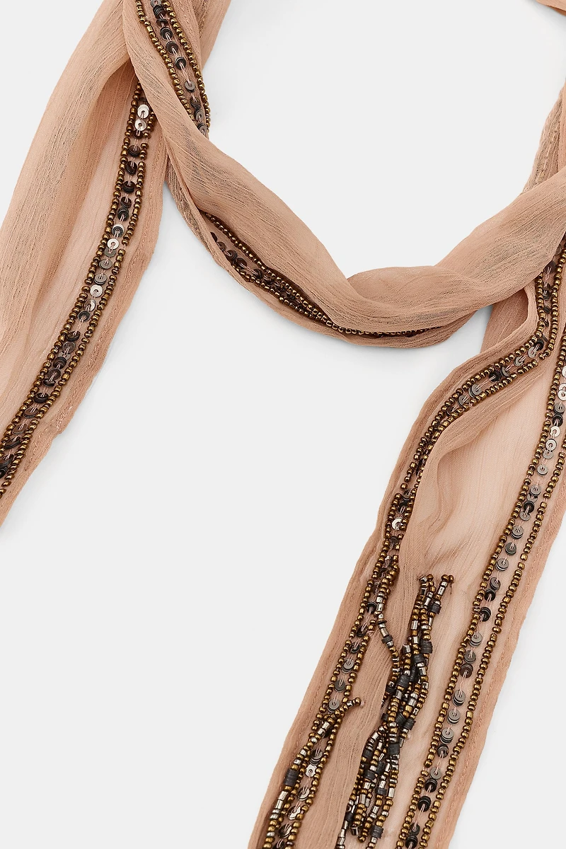 BEADED FRINGE MULTI-POSITION BANDANA