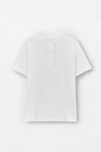 BUTTONED COTTON T-SHIRT