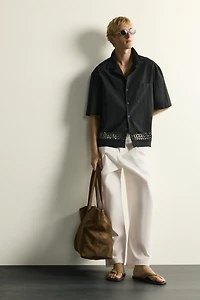 RELAXED FIT SHIRT WITH CONTRAST TRIM